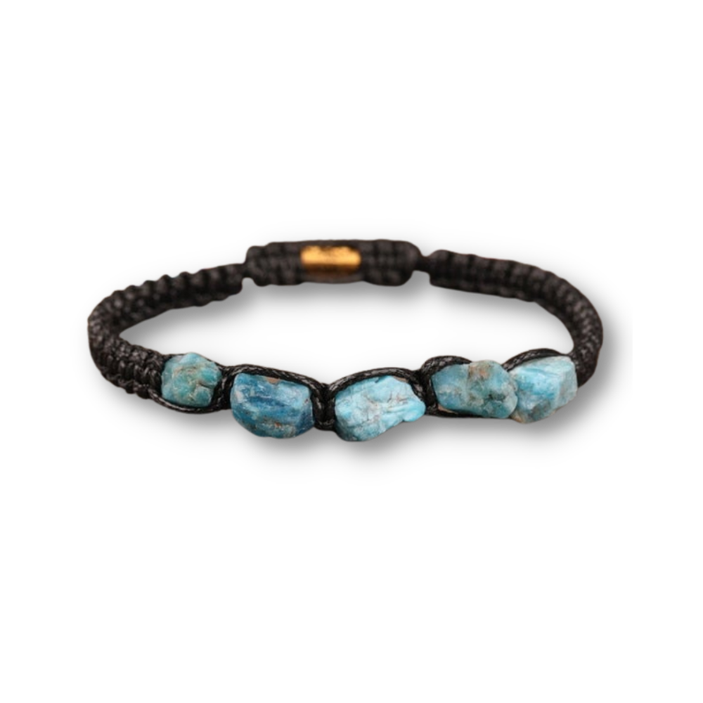 Bracelet Shamballa en Apatite bleue "Communication & Relaxation"