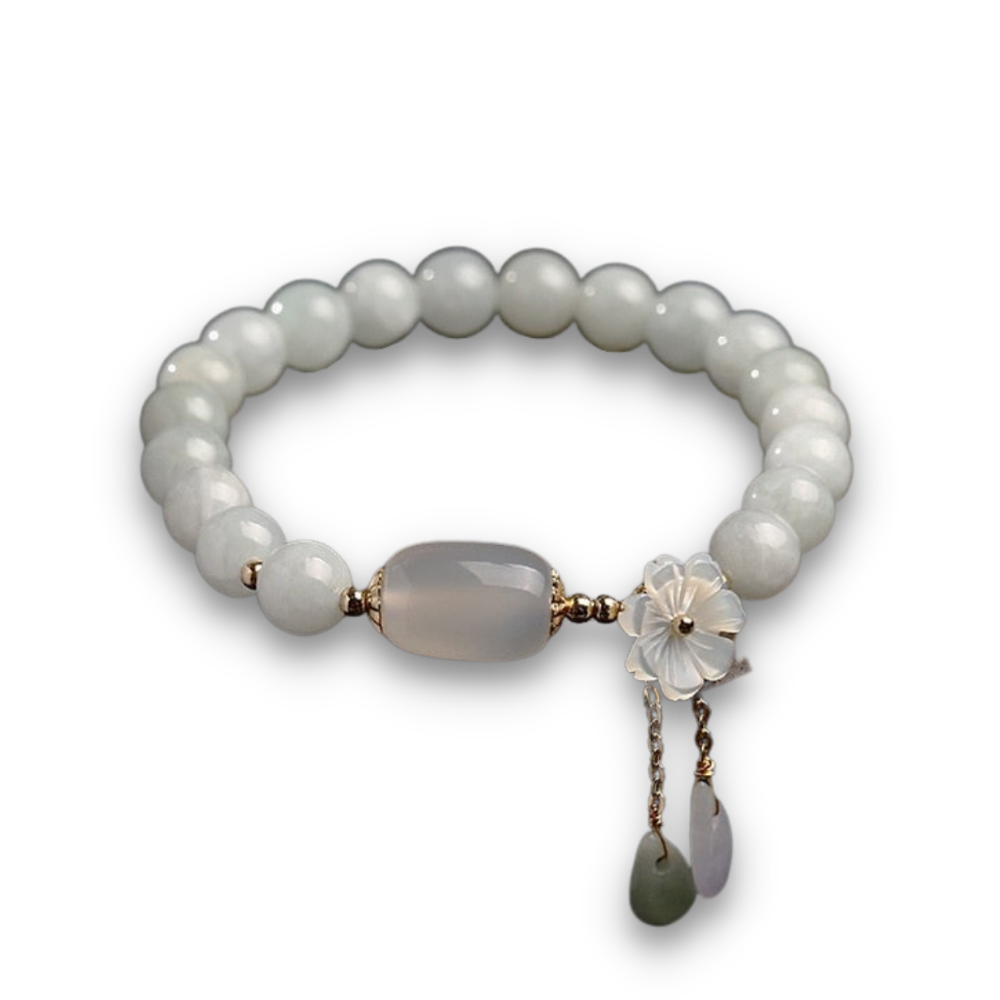 Bracelet Yoga en Jade blanc "Pureté & Sagesse"