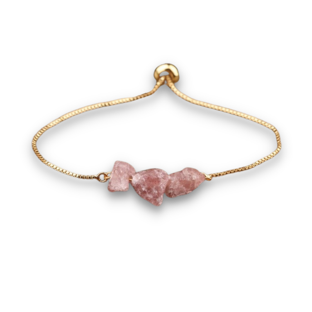 Bracelet en Quartz fraise "Légèreté & Amour"