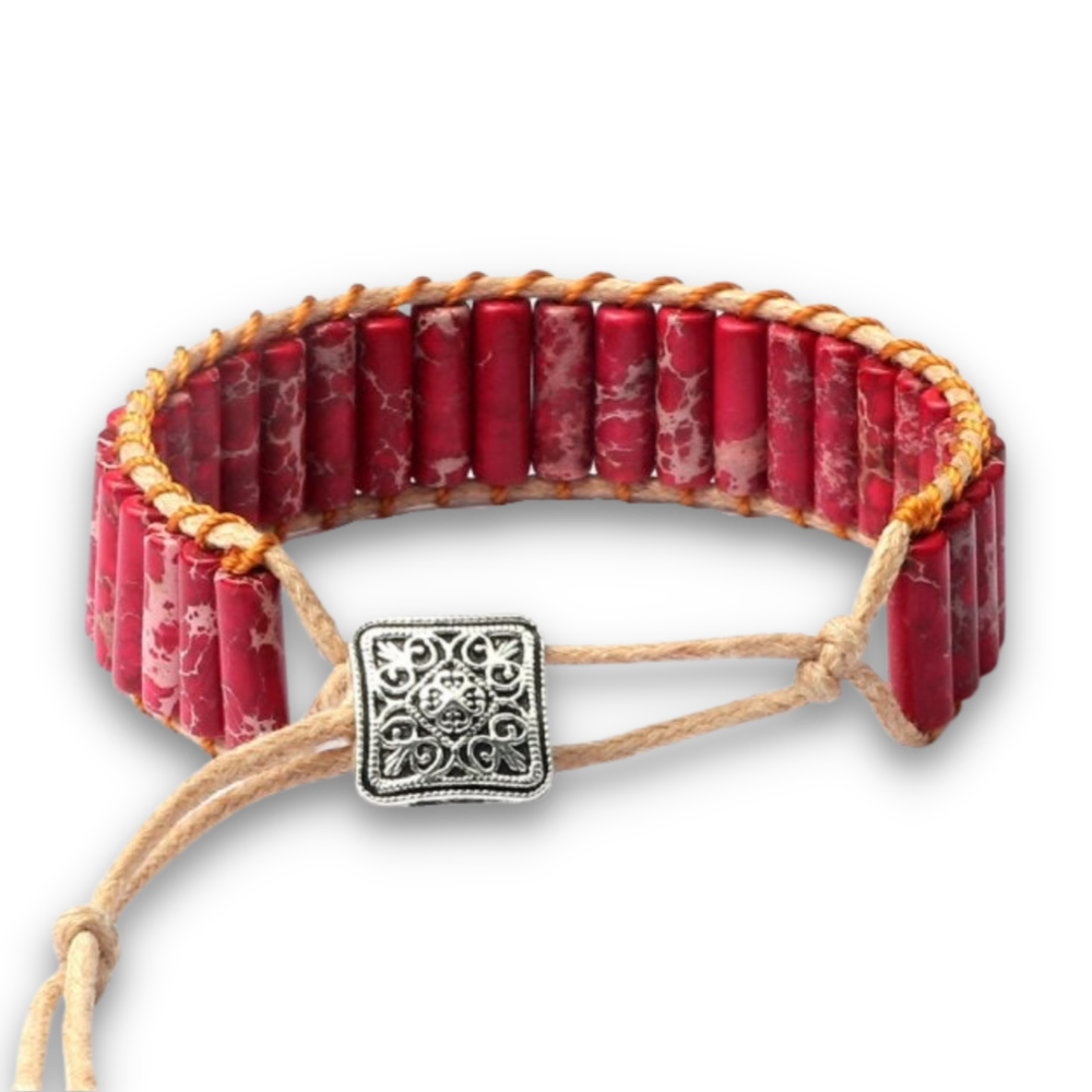 Bracelet Bohémien Yoga en Jaspe "Épanouissement & Estime de soi"