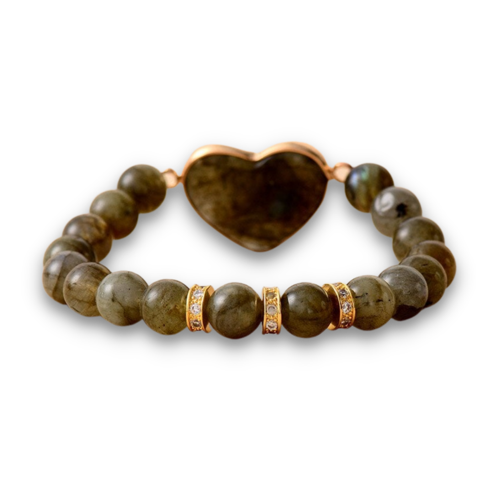 Bracelet en Labradorite "Protection & Développement" - Coeur