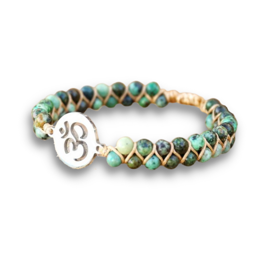 Bracelet Yoga en Jaspe Africain "Empathie & Communication" - Om