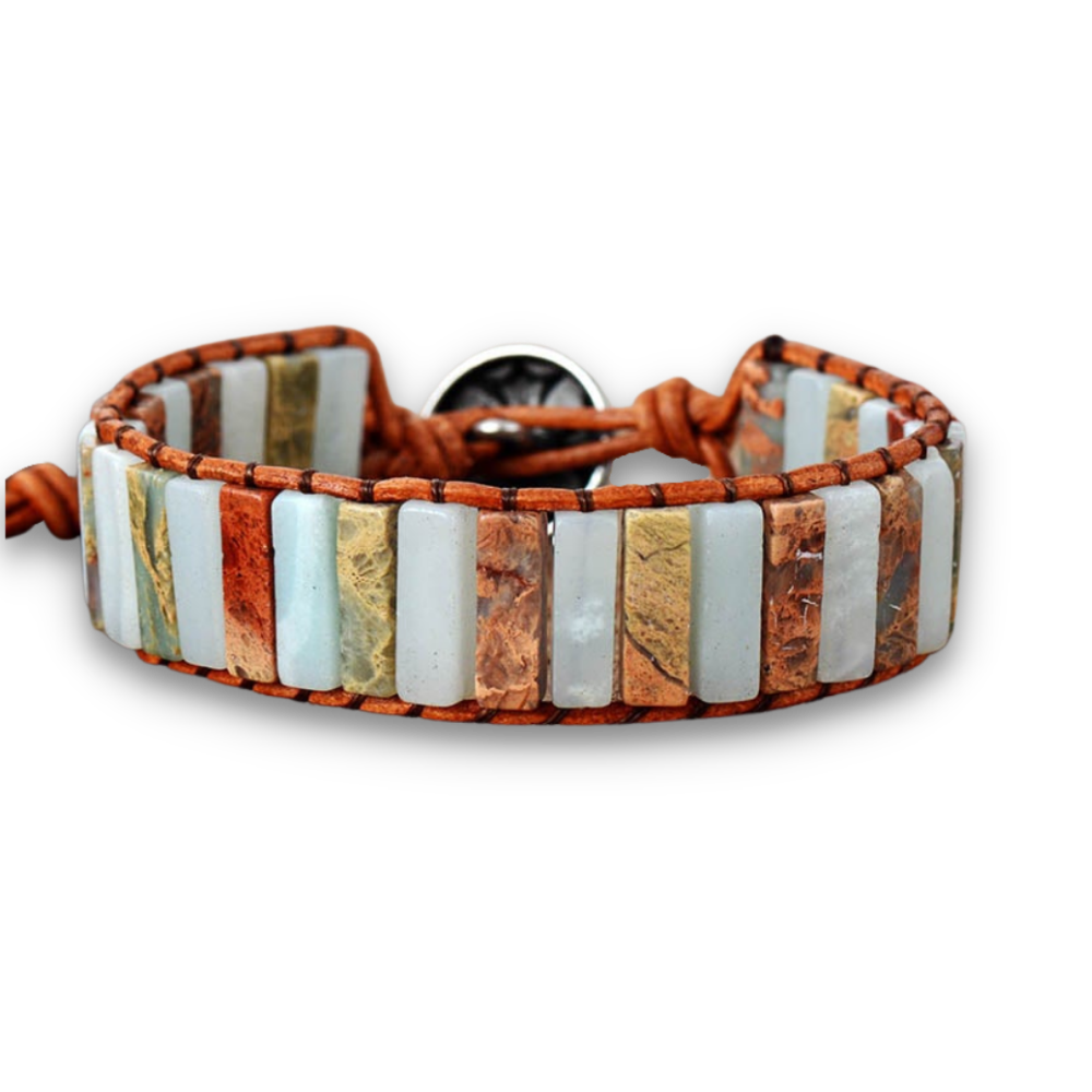 Bracelet Bohémien en Amazonite "Paix & Courage"