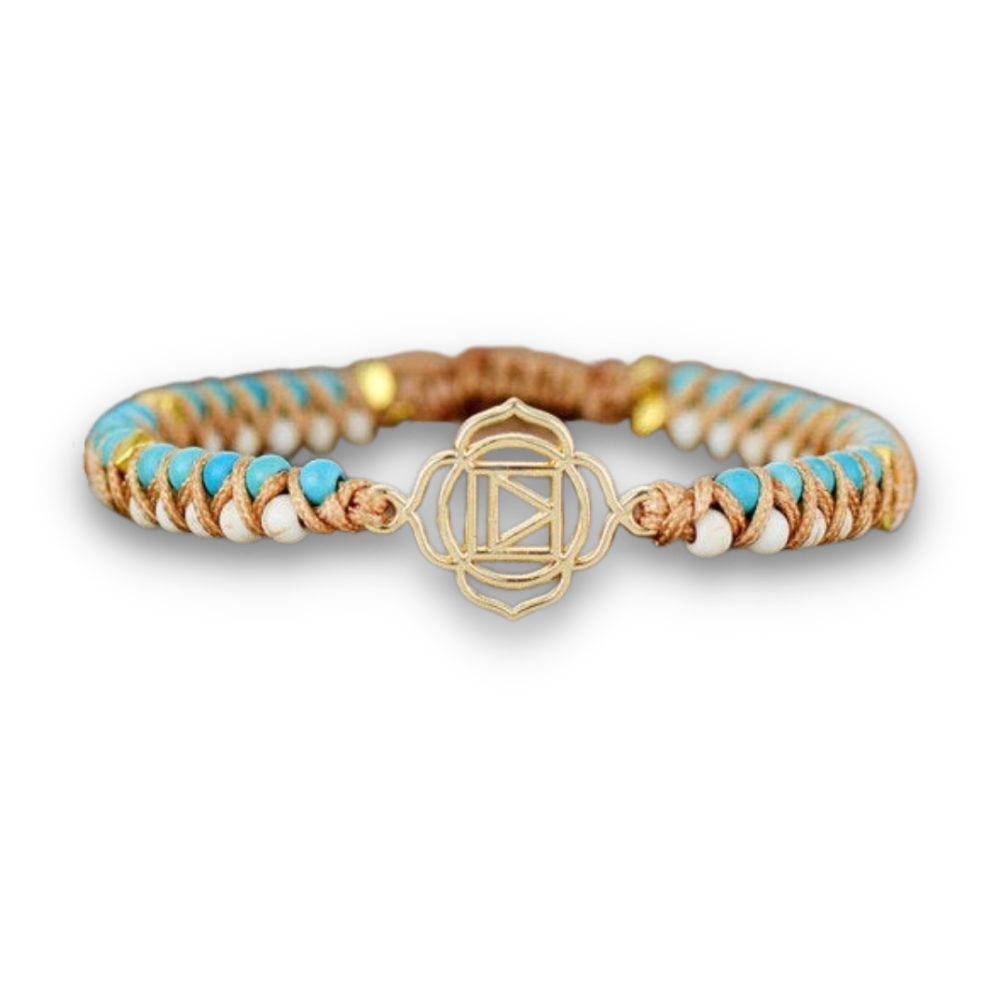 Bracelet Yoga en Turquoise bleue et Turquoise blanche "Sérénité & Bien être"