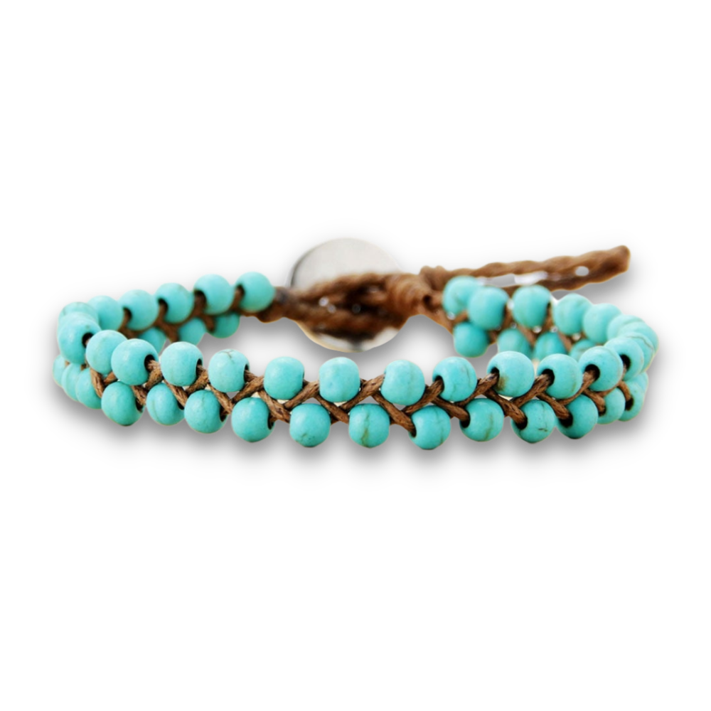 Bracelet en Turquoise bleue "Sérénité & Bien être"