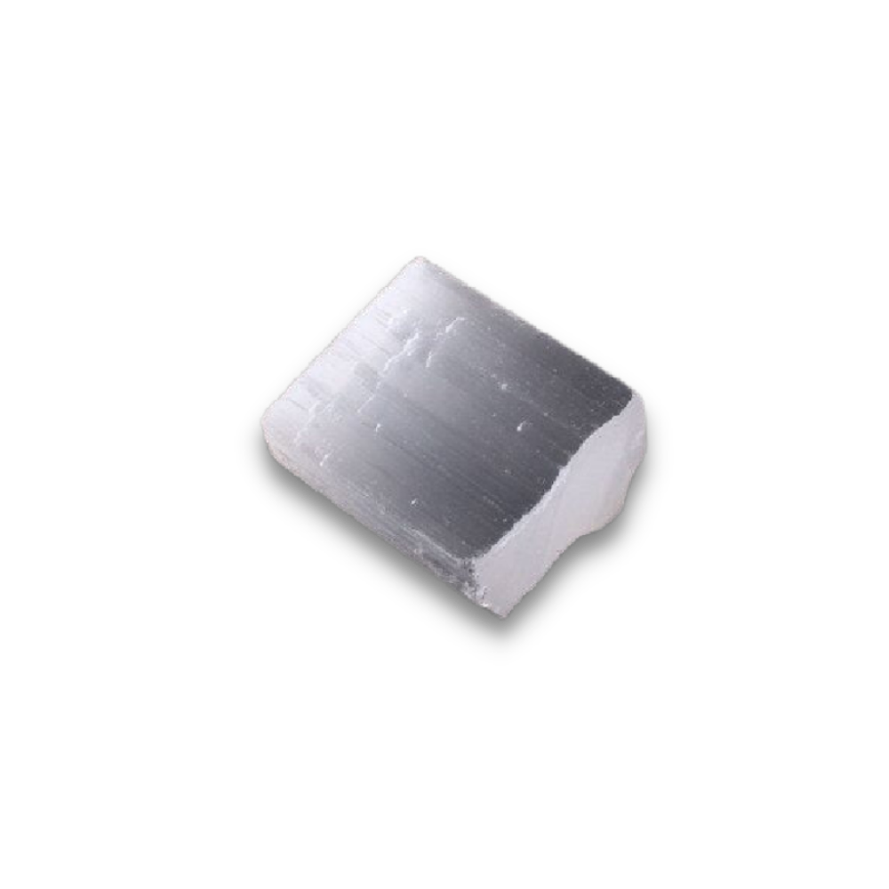 Pierre Brute Reiki en Sélénite "Courage & Introspection"