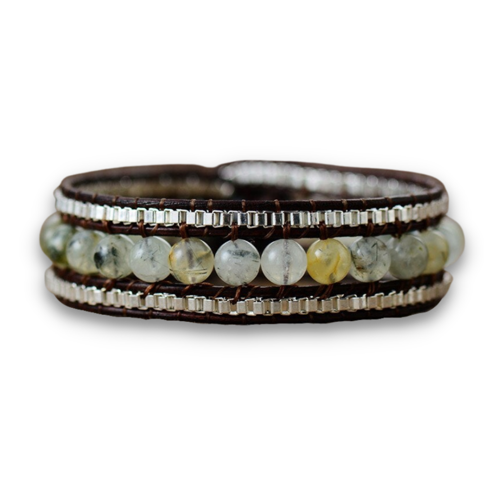 Bracelet Bohémien en Prehnite "Conscience & Acceptation"