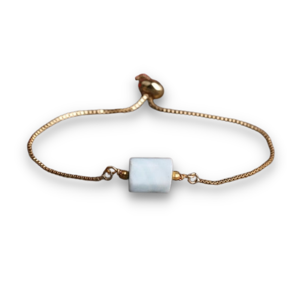Bracelet en Jade blanc "Pureté & Sagesse"