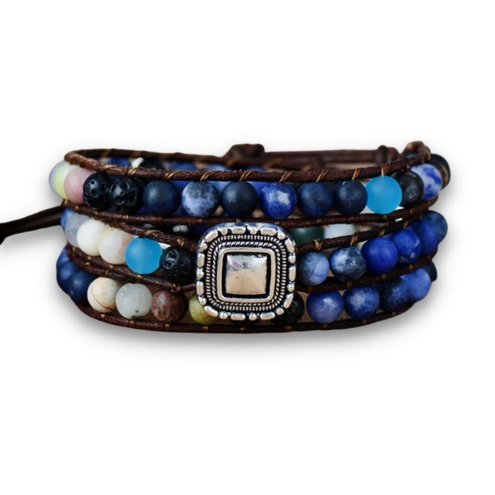 Bracelet Bohémien en Sodalite "Humilité & Courage"