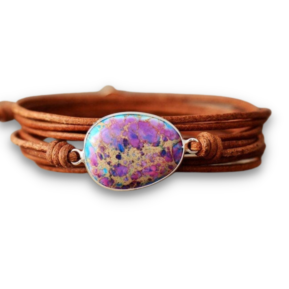 Bracelet Bohémien en Jaspe "Épanouissement & Estime de soi" - Cabochon