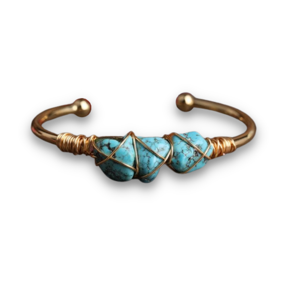 Bracelet en Turquoise bleue "Sérénité & Bien être"