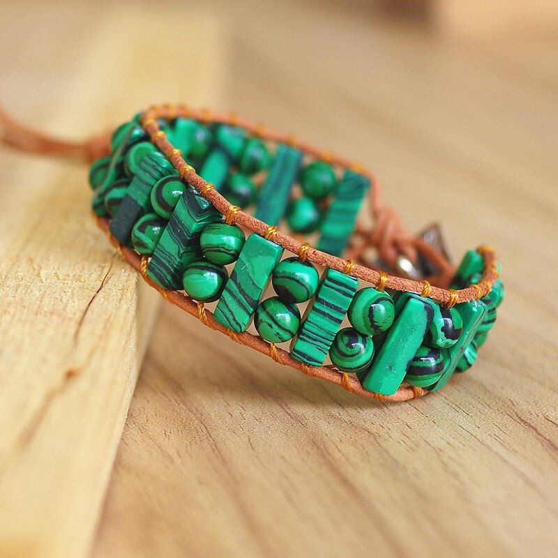 Bracelet Bohémien en Malachite "Protection & Clairvoyance"
