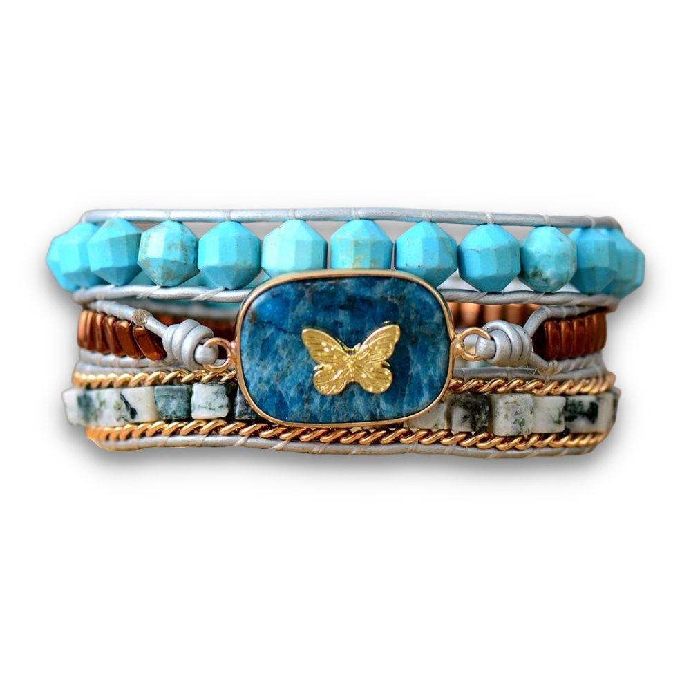 Bracelet Bohémien en Turquoise "Stabilité & Empathie"