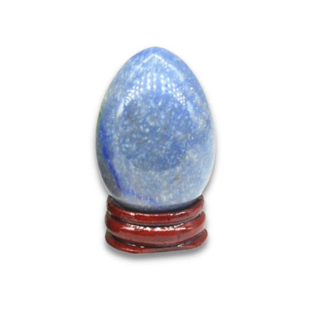 Oeuf de Yoni Guérison en Aventurine bleue "Sérénité & Prospérité"