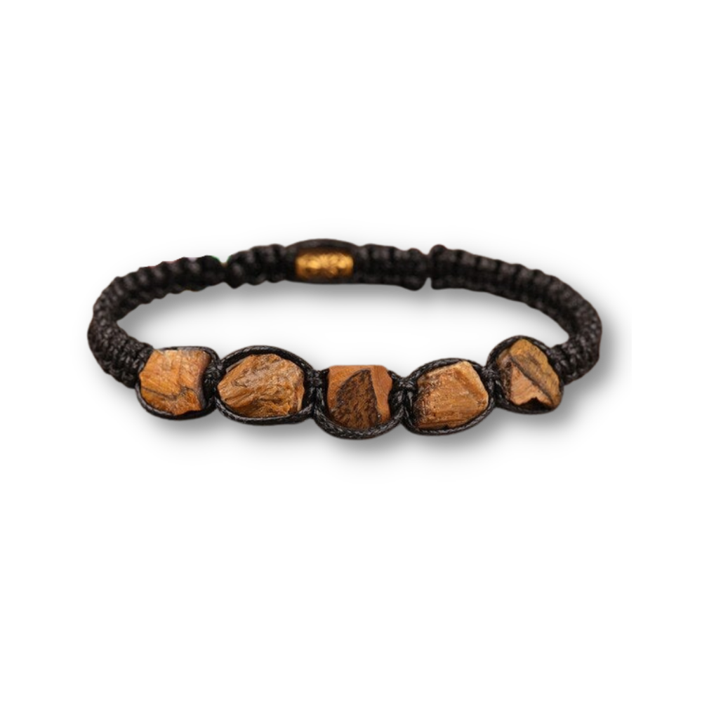 Bracelet Shamballa en Oeil de tigre "Courage & Audace"