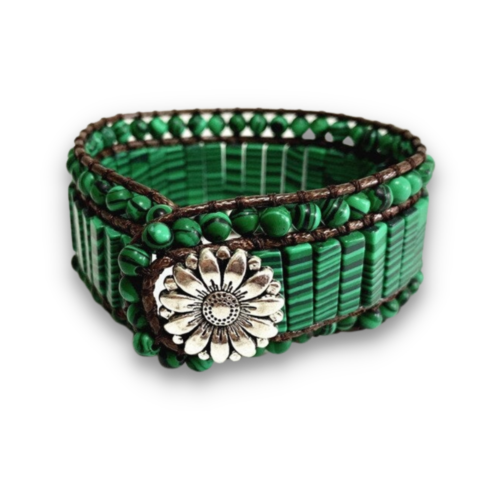 Bracelet Bohémien en Malachite "Protection & Clairvoyance"