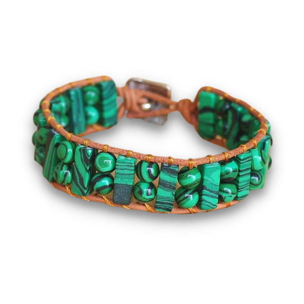 Bracelet Bohémien en Malachite "Protection & Clairvoyance"
