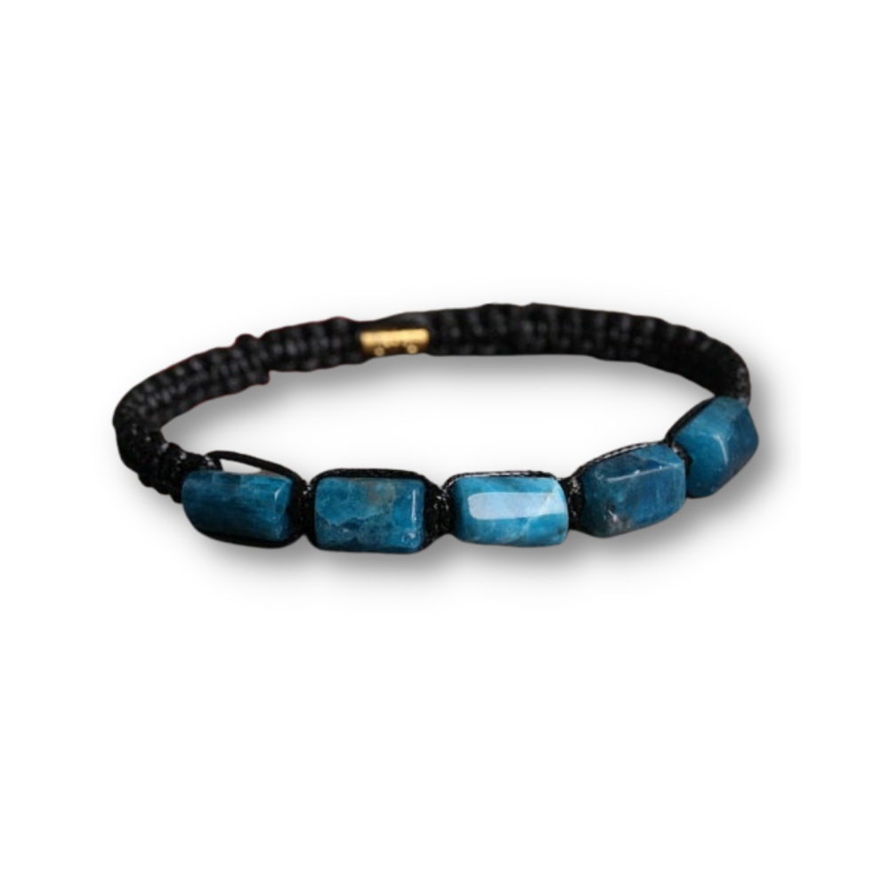 Bracelet Shamballa en Apatite bleue "Communication & Relaxation"