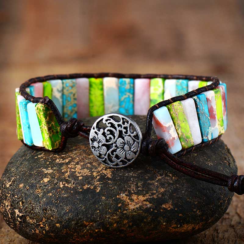 Bracelet Bohémien en Jaspe "Épanouissement & Estime de soi"