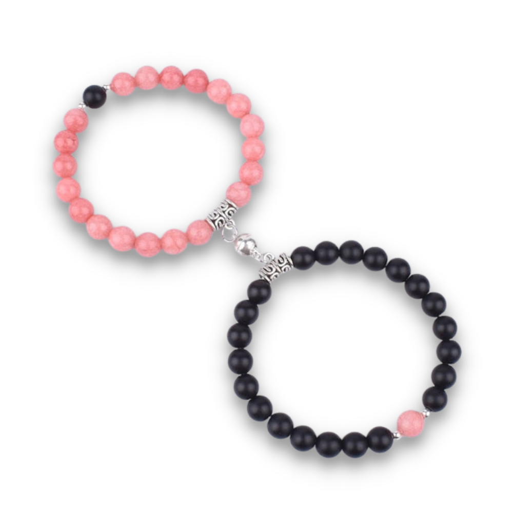Double Bracelets Magnétique en Onyx "Stabilité & Maîtrise de soi"