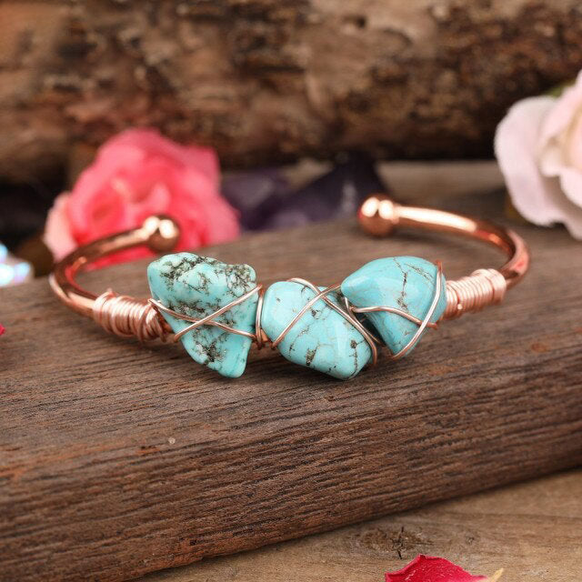 Bracelet en Turquoise bleue "Sérénité & Bien être"