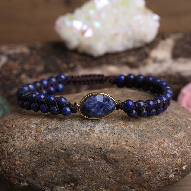 Bracelet Yoga en Sodalite "Humilité & Courage"