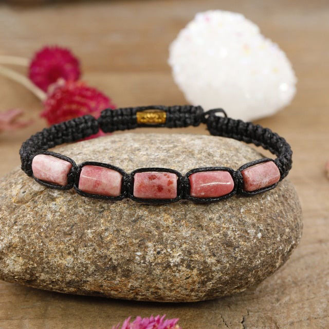 Bracelet Shamballa en Rhodonite "Amour & Bienveillance"