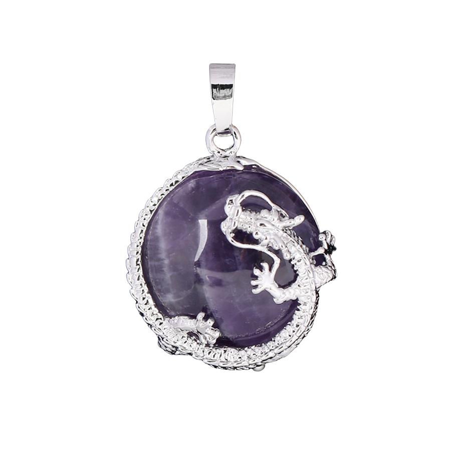 Pendentif Guérison en Améthyste "Force & Sagesse" - Dragon