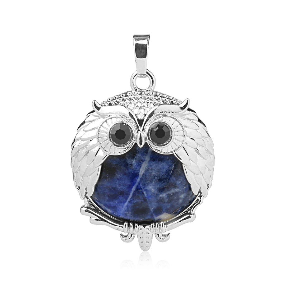 Pendentif Reiki en Sodalite "Humilité & Courage" - Hibou