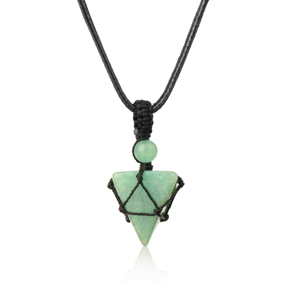 Cordon et son Pendentif Reiki en Aventurine verte "Développement & Épanouissement"