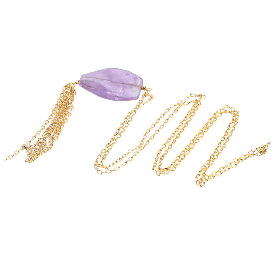 Chaîne et son Pendentif en Améthyste "Force & Sagesse"