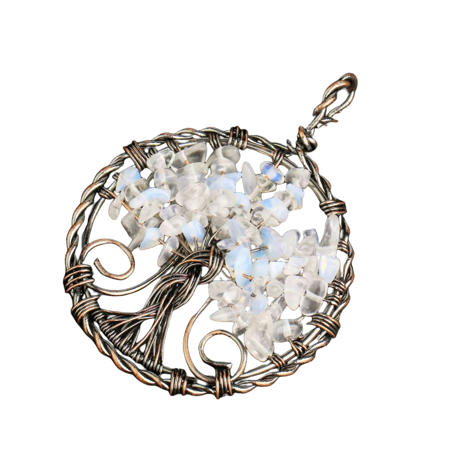 Pendentif Reiki en Opale "Créativité & Spontanéité" - Arbre de vie