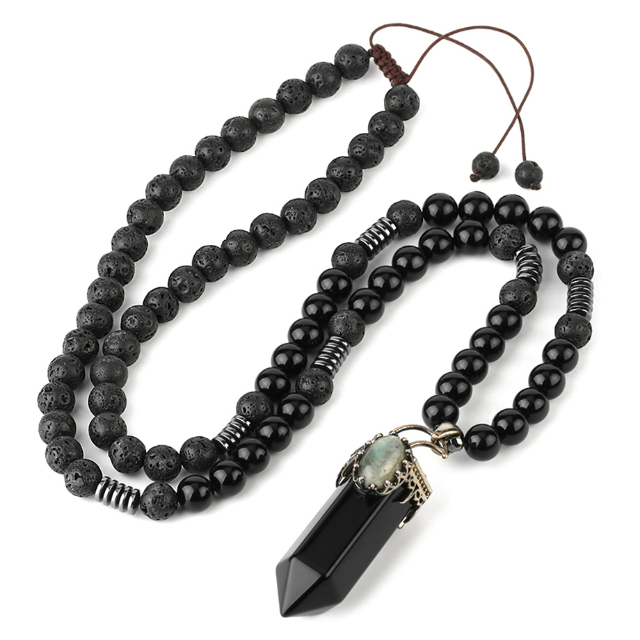 Cordon et son Pendentif en Onyx "Stabilité & Maîtrise de soi" - Prisme