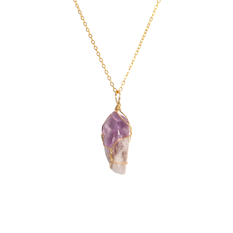 Chaîne et son Pendentif Guérison en Améthyste "Force & Sagesse"
