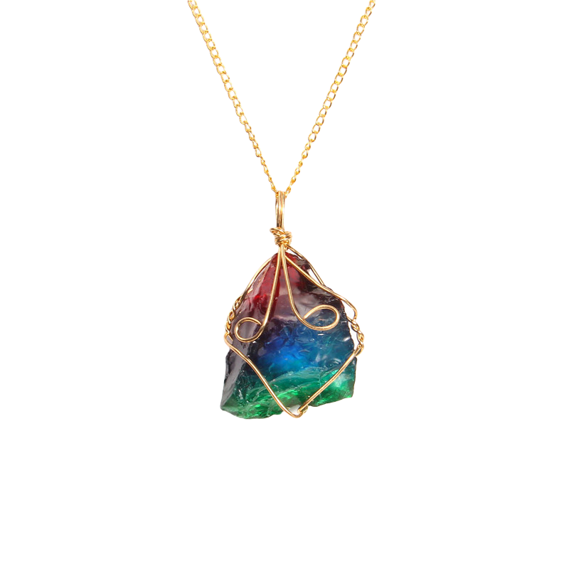 Chaîne et son Pendentif Guérison en Quartz "Clairvoyance & Sagesse"