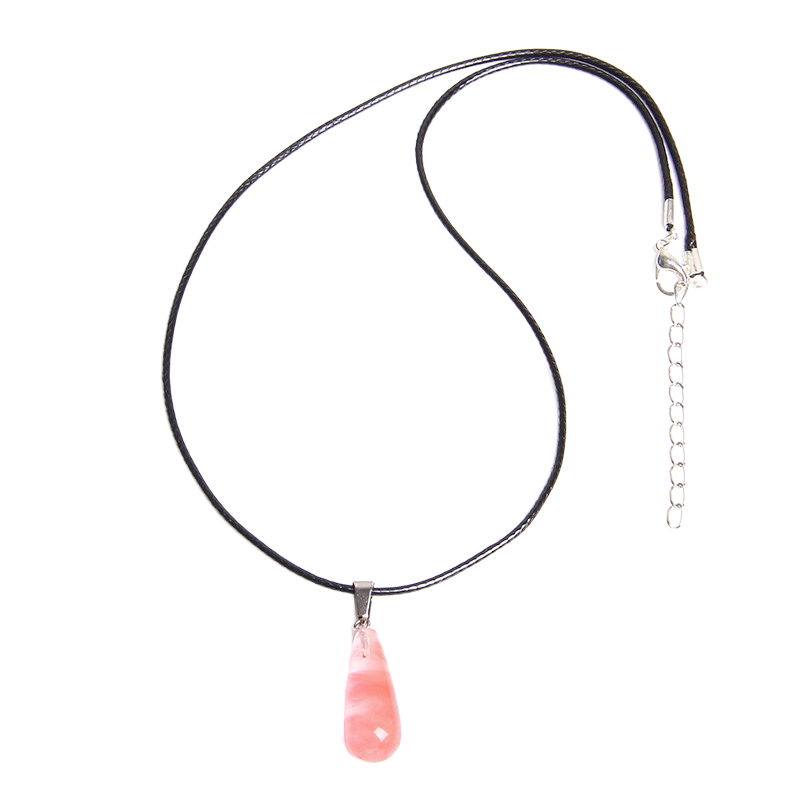 Cordon et son Pendentif en Tourmaline melon d'eau "Aisance & Sécurité" - Goutte