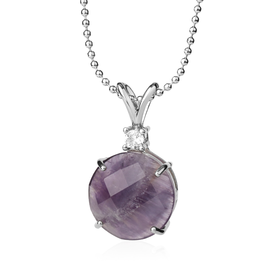 Chaîne et son Pendentif Guérison en Améthyste "Force & Sagesse"