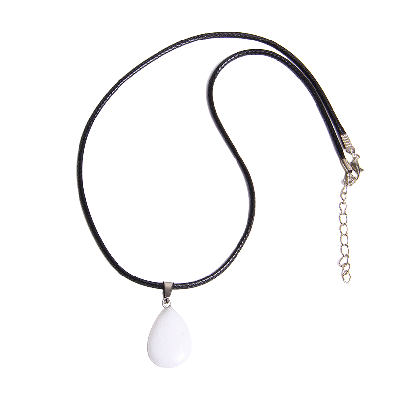 Cordon et son Pendentif en Jade blanc "Pureté & Sagesse"