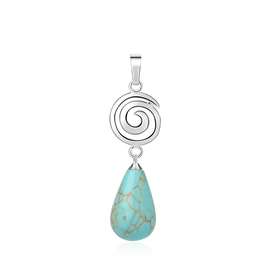 Pendentif en Turquoise "Stabilité & Empathie" - Goutte