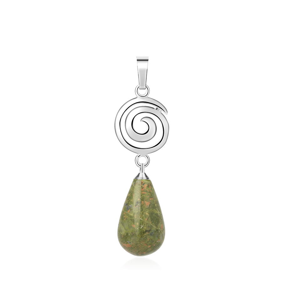 Pendentif en Unakite "Confiance & Sagesse" - Goutte