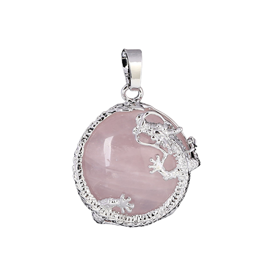 Pendentif Guérison en Quartz rose "Amour & Confiance en soi" - Dragon