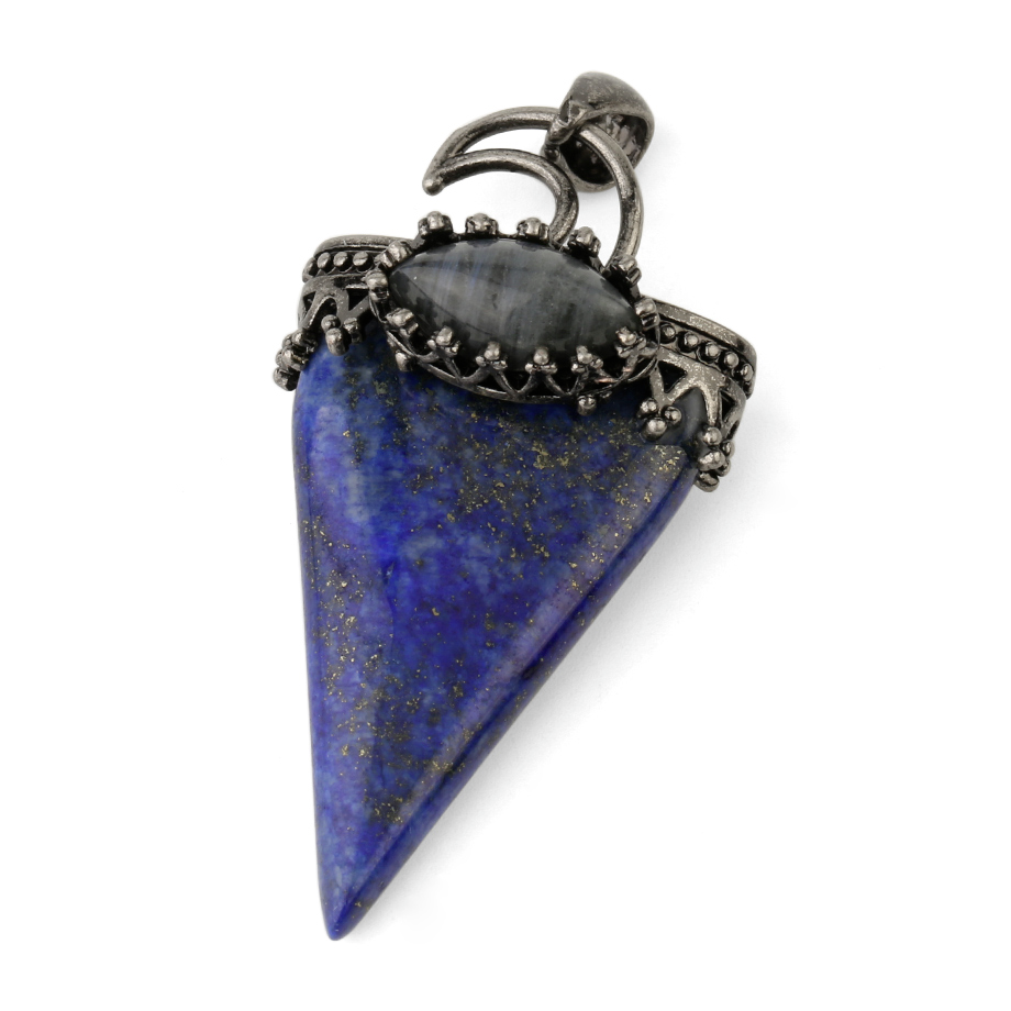 Pendentif en Lapis-Lazuli "Santé & Harmonie" - Lune