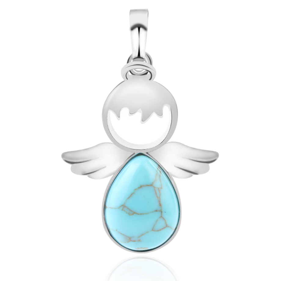 Pendentif en Turquoise "Stabilité & Empathie" - Ange