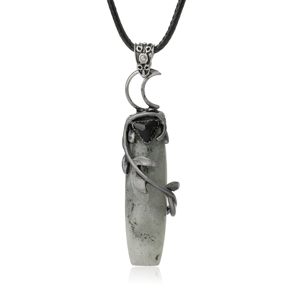Cordon et son Pendentif en Labradorite "Protection & Développement" - Lune