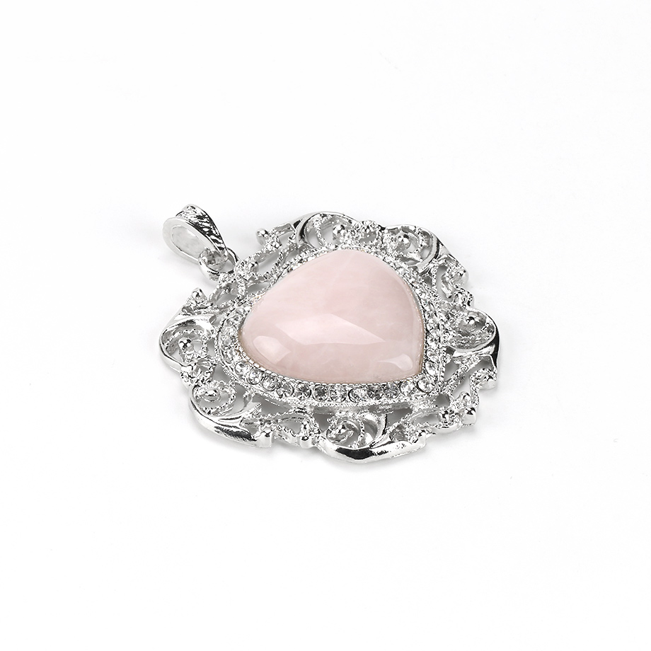 Pendentif en Quartz rose "Amour & Confiance en soi" - Coeur