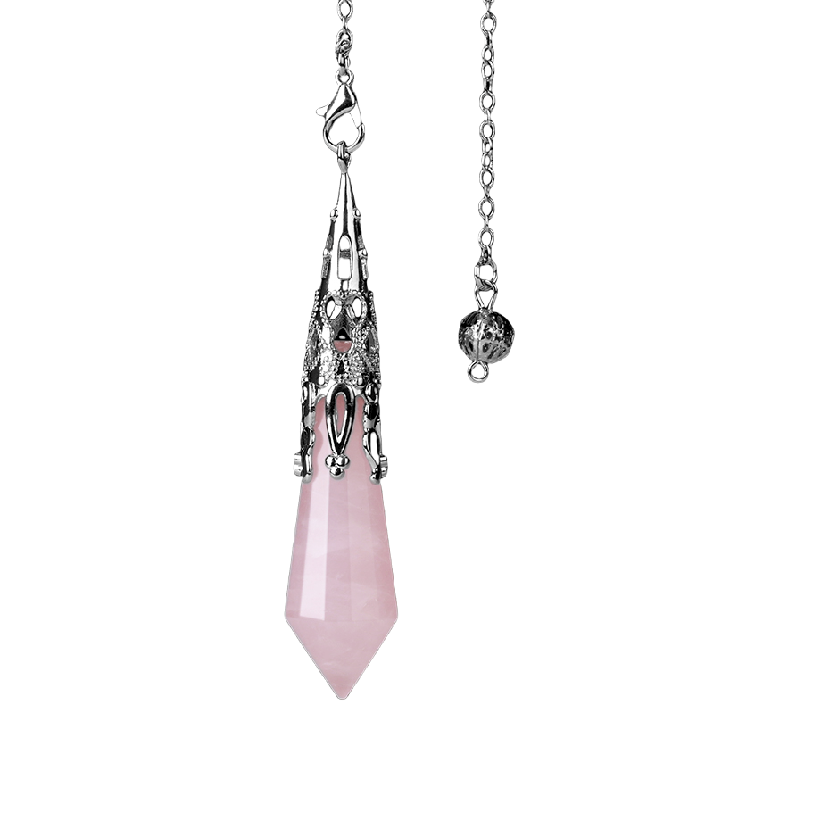 Pendule Guérison en Quartz rose "Amour & Confiance en soi"