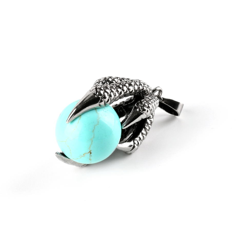 Pendentif Reiki en Turquoise "Stabilité & Empathie" - Griffes de dragon