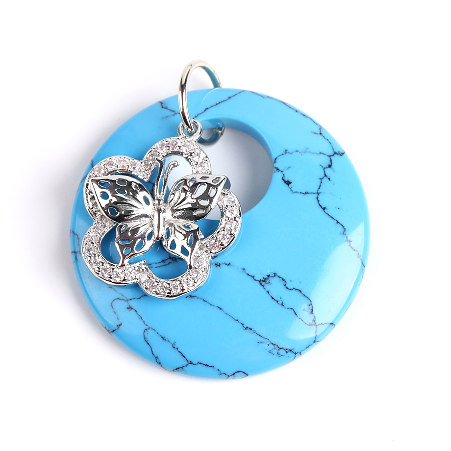 Pendentif Guérison en Turquoise "Stabilité & Empathie" - Papillon