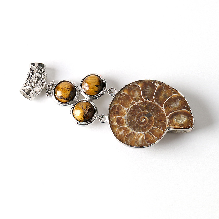 Pendentif en Oeil de tigre "Courage & Audace" - Coquillage