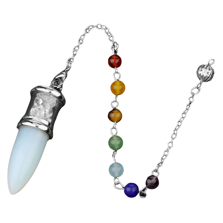 Pendule Sept Chakras en Opale "Créativité & Spontanéité"